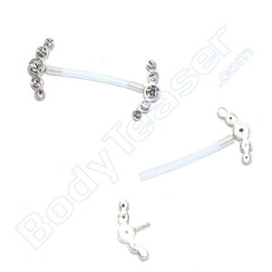 Nipple Piercing Jewelery, 2 Halves, 925 Silver - PTFE