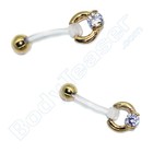 Intiempiercing "Kristal", S316L verguld