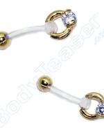 Intiempiercing "Kristal", S316L verguld