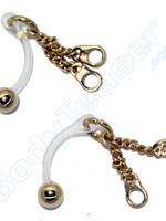 Intim Piercing "Handschellen", S316L Gold