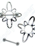 Nipple Shield "Flower", 925 Silver