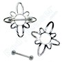 Nippel Schild "Blume", 925 Silber