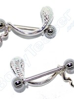 Nippel Piercing "Cobra", 925 Silber