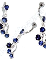 Belly Piercing "Cool Blue" 925 Silver