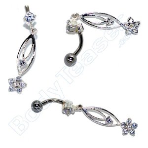 Nabel-Piercing Schmuck, Soft Pink, 925 Silber