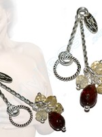 Nipple dangles with Citrines and Garnets