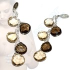 Nippel-Schmuck mit Champagne Quarz und Smokey Quarz