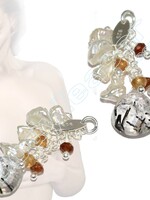 Nipple dangles with Pearls and Rutil