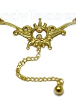 Zon Back Belly Buikketting, goud op zilver