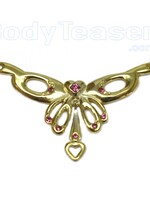 Butterfly Back Belly Chain, Gold on 925 Silver