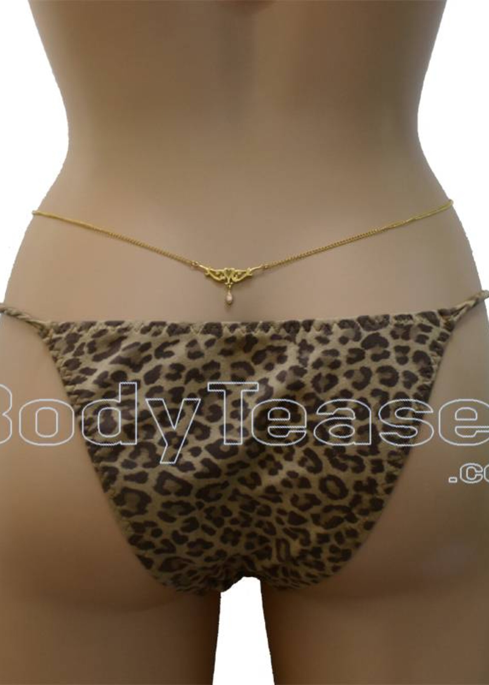 Buikketting Back Belly Chain van verguld .925 Zilver