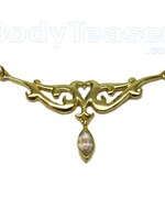 Celtic Back Belly Chain, Gold on 925 Silver