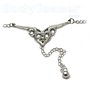 Gothic Back Belly Buikketting, 925 Zilver