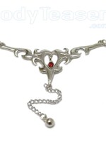 Gothic Back Belly Buikketting, 925 Zilver