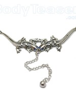 Salamander Back Belly Chain, 925 Silver