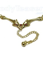 Dolphins Back Belly Chain, Gold on 925 Silver