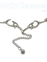 Swirl Back Belly Chain, 925 Silver