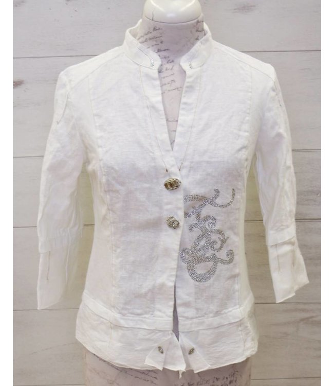 Elisa Cavaletti Blazer en lin blanc