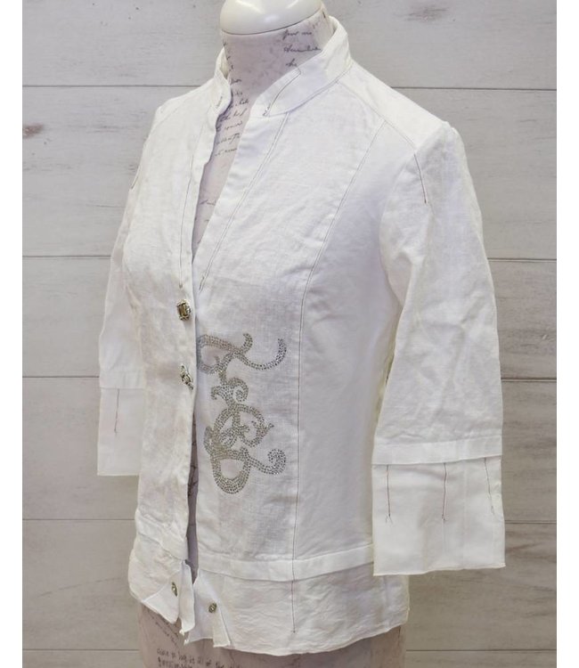 Elisa Cavaletti Blazer en lin blanc