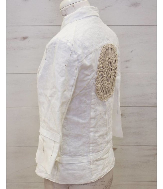 Elisa Cavaletti Blazer en lin blanc