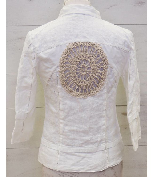Elisa Cavaletti Blazer en lin blanc