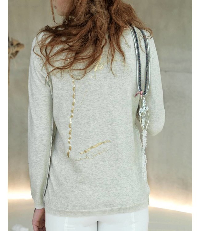 Elisa Cavaletti Pull avec col en V sable