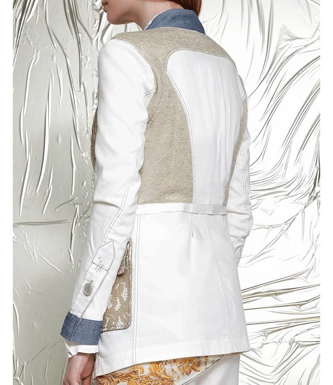 Elisa Cavaletti Long fitted blazer ecru