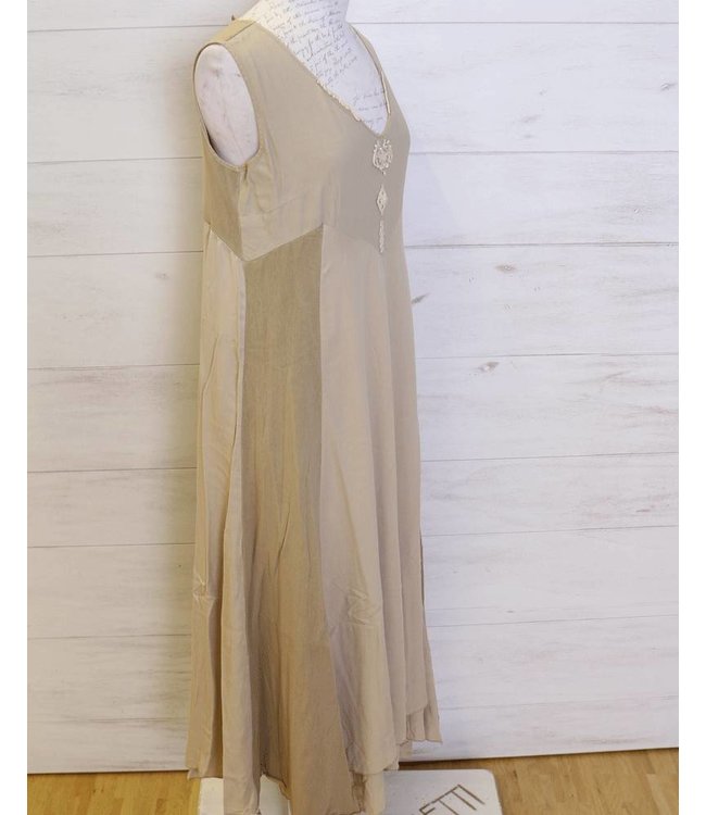 Elisa Cavaletti Langes Kleid taupe