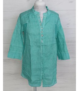 Elisa Cavaletti Linen blouse turquoise