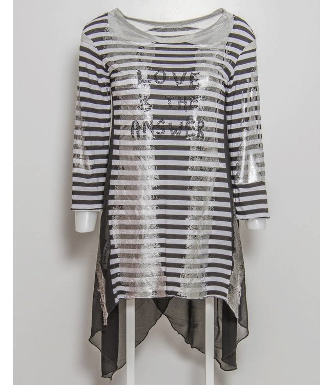 Elisa Cavaletti Shirt black-white stripes