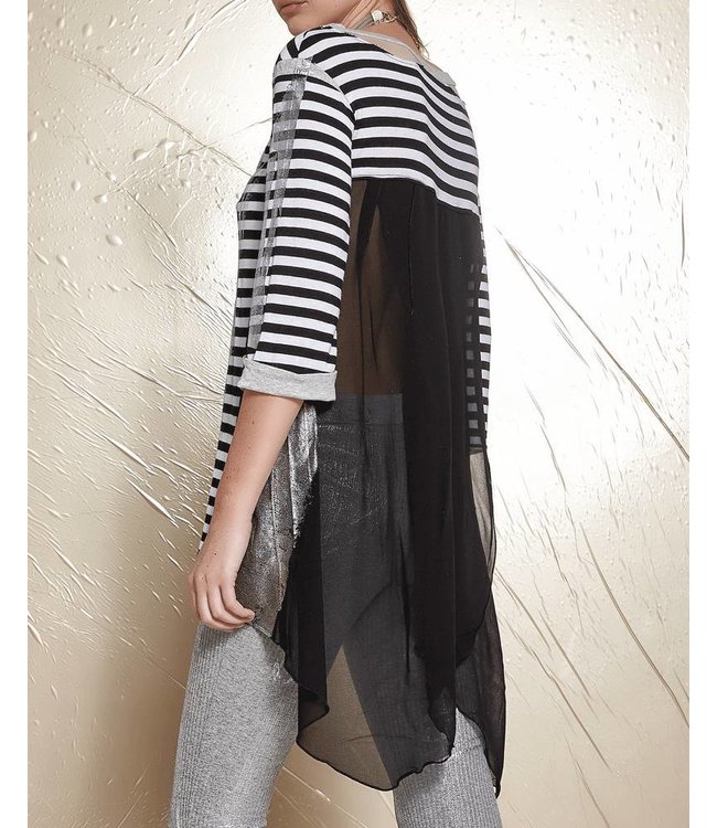 Elisa Cavaletti Shirt black-white stripes