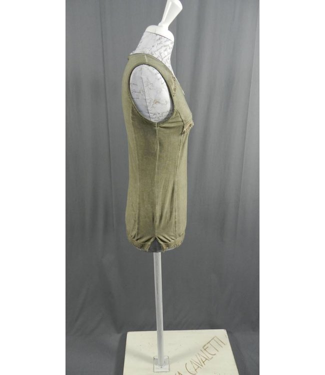 Elisa Cavaletti Aermelloses T-Shirt schlamm