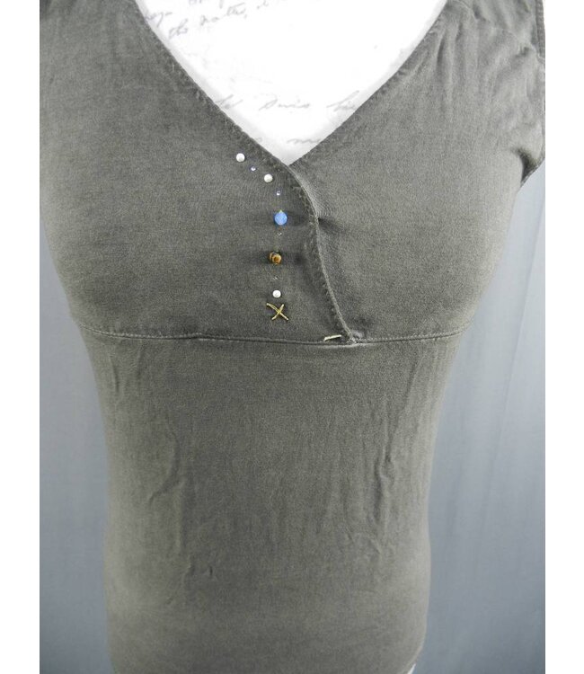 Elisa Cavaletti Basic-Top dunkelgrau verwaschen