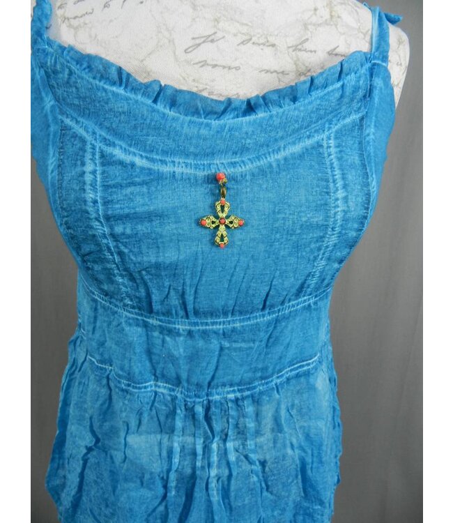 Elisa Cavaletti Dress-Longtop in verwaschenem türkisblau