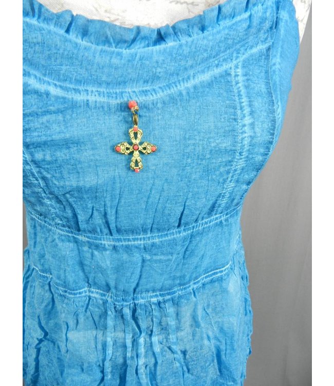 Elisa Cavaletti Dress-Longtop in verwaschenem türkisblau