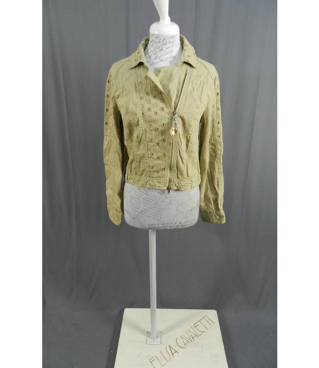 Elisa Cavaletti Kurz-Jeansjacke hellbraun denim verwaschen