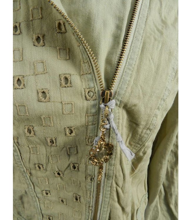 Elisa Cavaletti Kurz-Jeansjacke hellbraun denim verwaschen