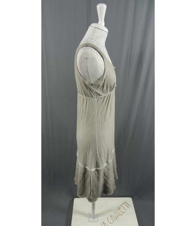 Elisa Cavaletti Langes aermelloses Kleid grau verwaschen