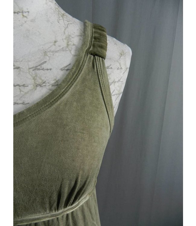 Elisa Cavaletti Langes aermelloses Kleid schlamm