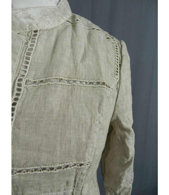 Elisa Cavaletti Leinen Bluse beige 3/4 Arm