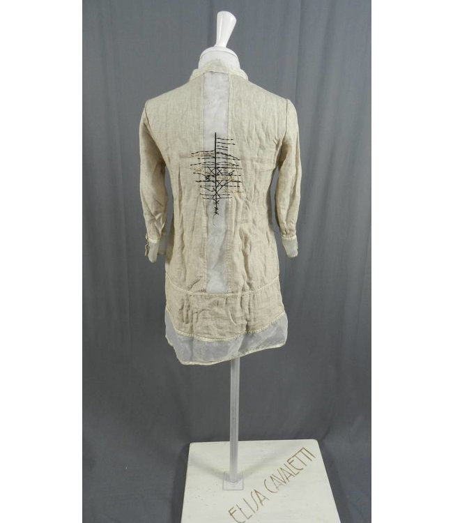 Elisa Cavaletti Leinen Bluse beige 3/4 Arm