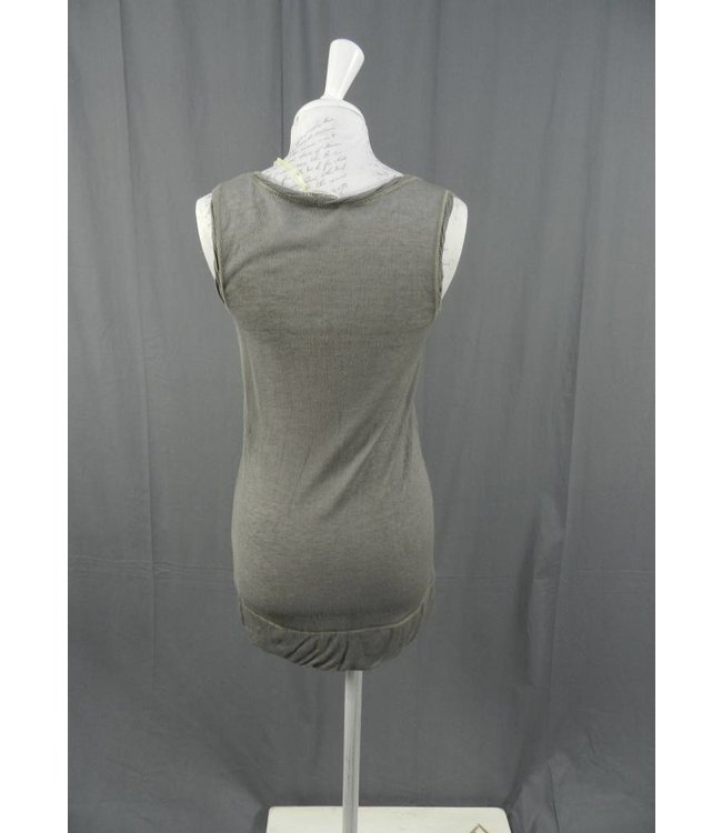 Elisa Cavaletti Long-Top aus dunkelgrauem Feinstrickmaterial