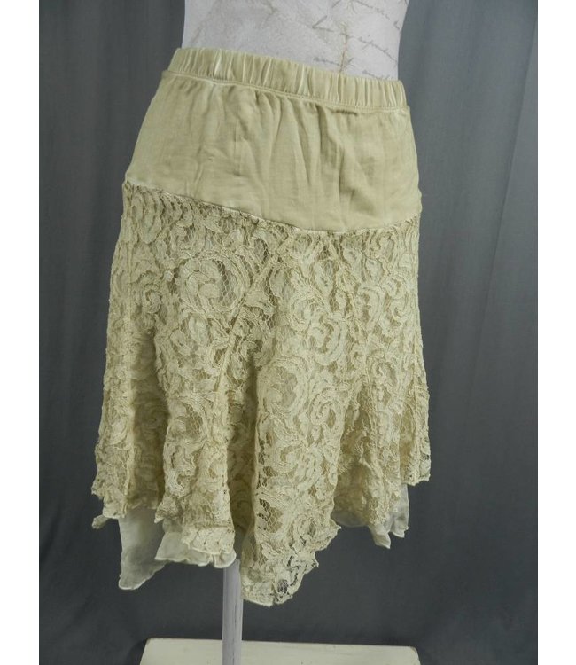 Elisa Cavaletti Beiger Rock mit Spitzen