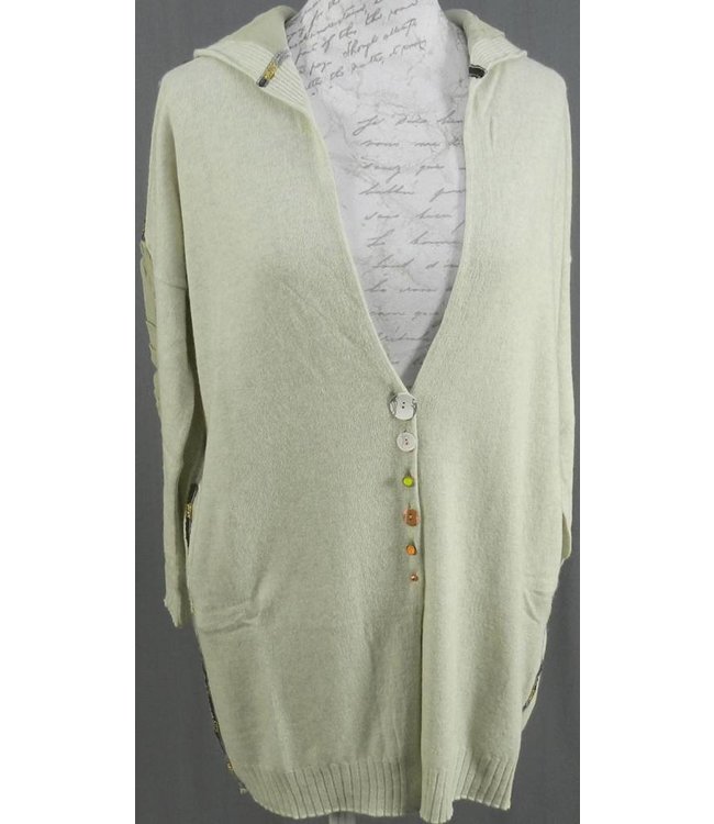 Elisa Cavaletti Lange Strickjacke hellgrau