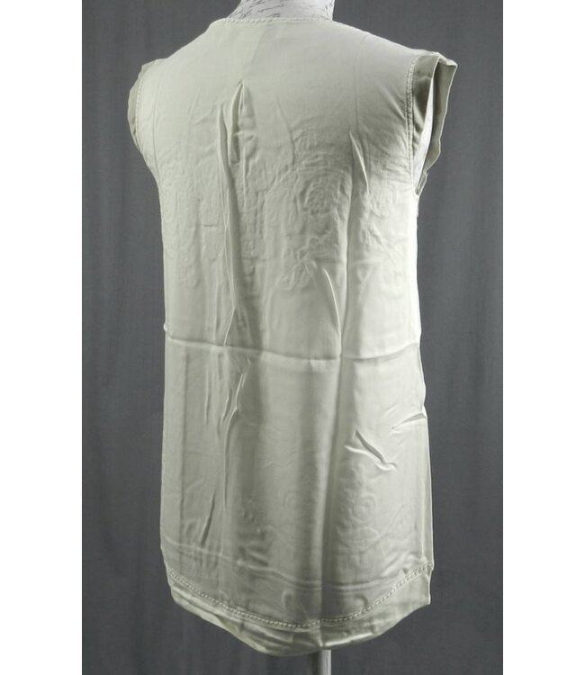 Elisa Cavaletti Top écru mit Stickerei grau-beige