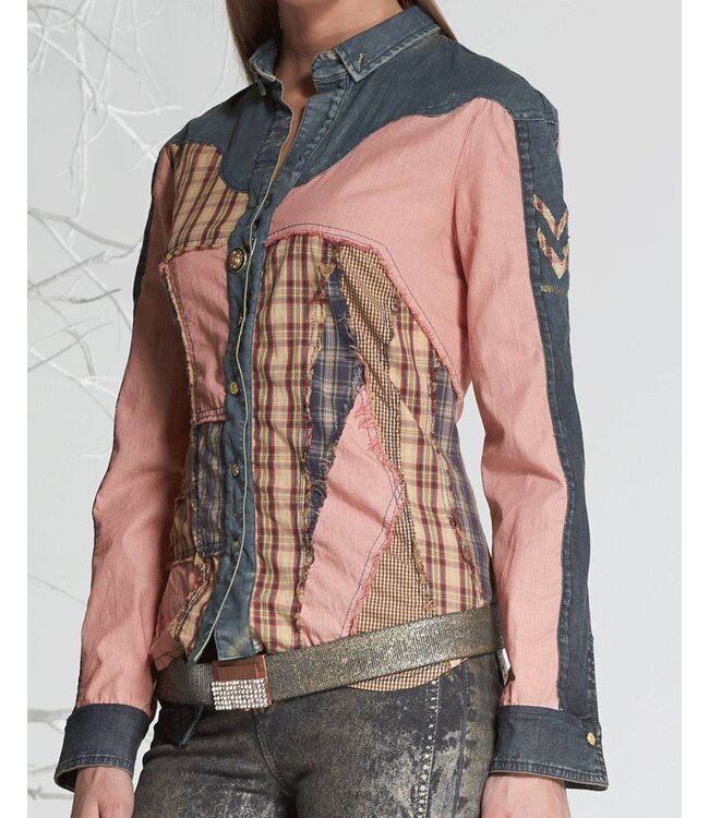 Elisa Cavaletti Chemisier jean patchwork