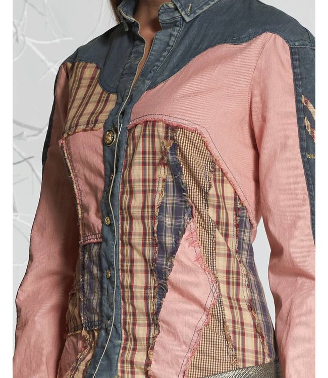 Elisa Cavaletti Chemisier jean patchwork