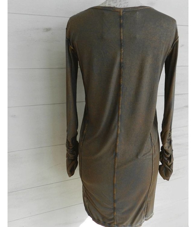 Elisa Cavaletti Robe bleu foncé - rouge doré