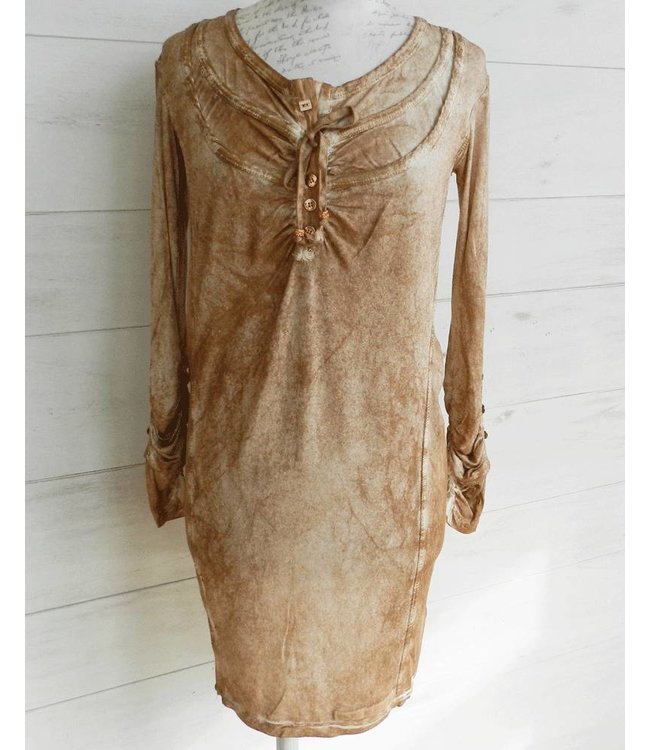 Elisa Cavaletti Robe écru - rouge doré