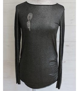 Elisa Cavaletti Longer basic shirt dark grey-silver